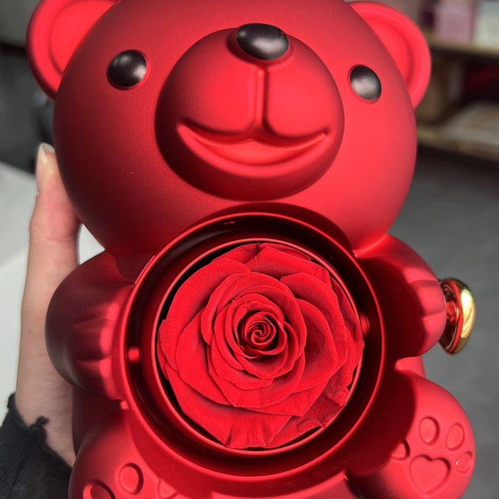 Teddy Bear Rose Gift Box for a Ring or Necklace