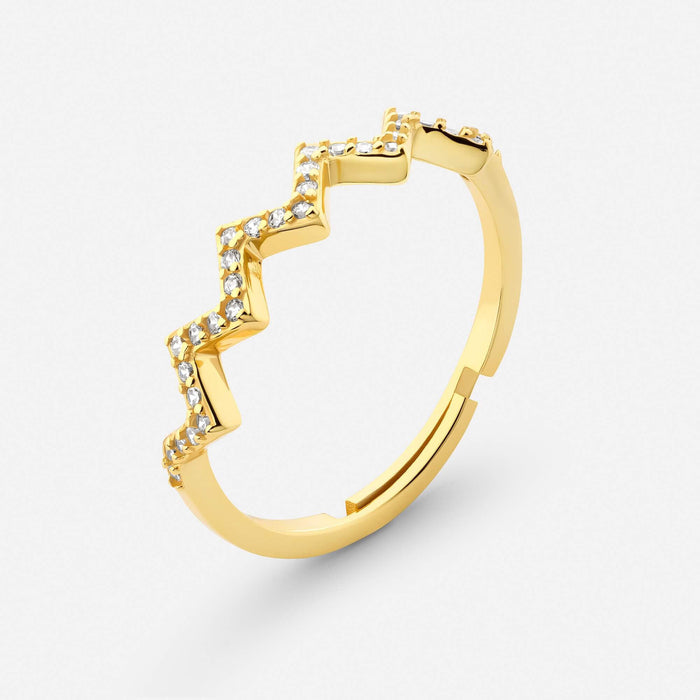 Highs and Lows Adjustable Wave Ring