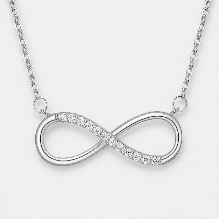 Infinity Necklace Pavé Pendant Sterling Silver